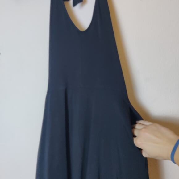 Pact Organic Cotton Halter Fit & Flare Dress Small Pockets Minimalist Travel - Picture 7 of 15